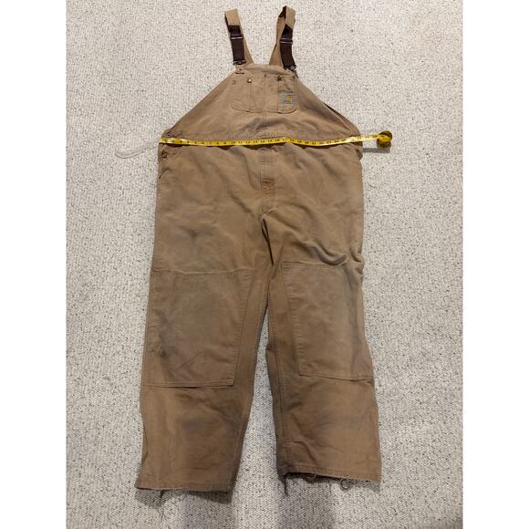 Carhartt Other - Rugged Carhartt Brown Distressed Double Knee Bib Overalls